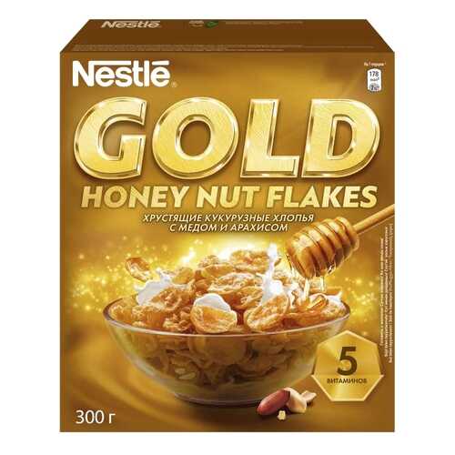 Готовый завтрак Gold honey nut flakes 300 г в Покупочка