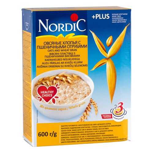 Хлопья овсяные Nordic с пшеничными отрубями 600 г в Покупочка