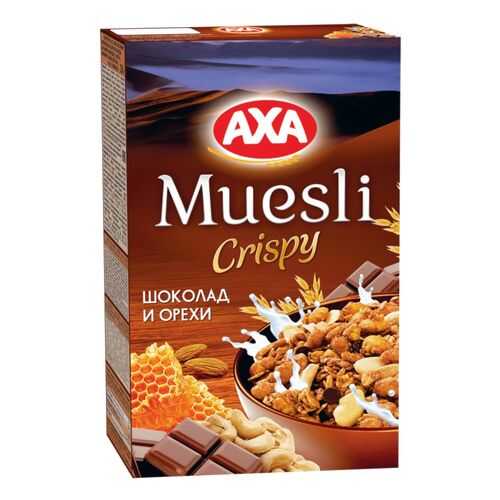 Мюсли сrispy AXA шоколад и орехи 250 г в Покупочка