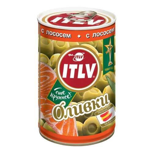 Оливки ITLV крупные зеленые с лососем 314 г в Покупочка
