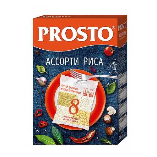 Ассорти риса Prosto бурый-длиннозерный-пропаренный-круглый 500 г в Покупочка