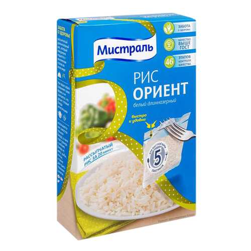 Рис Мистраль длиннозерный ориент белый 80 г 5 пакетов в Покупочка