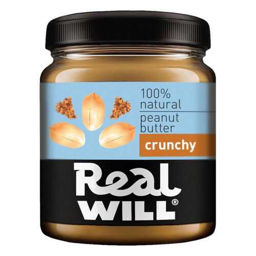 Паста арахисовая Real Will хрустящая 330 г в Покупочка