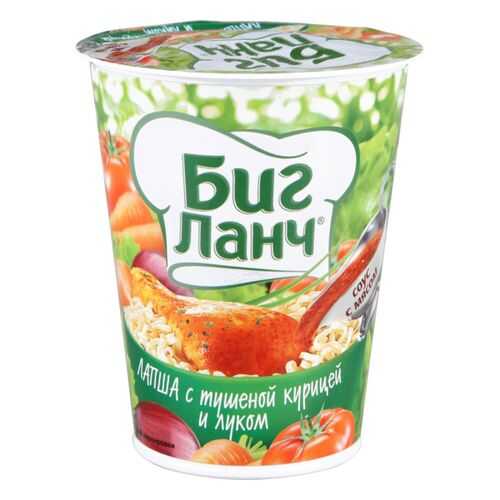Лапша быстрого приготовления Биг ланч с тушеной курицей и луком 65 г в Покупочка
