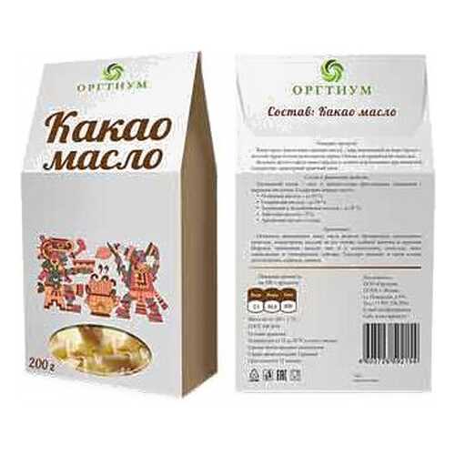 Какао масло Оргтиум горячего первого отжима 200 г в Покупочка