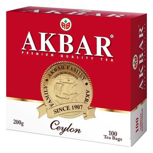 Чай черный Akbar цейлонский 100 пакетиков в Покупочка