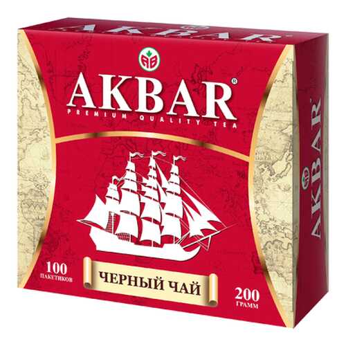 Чай черный Akbar корабль в пакетиках 200 г в Покупочка