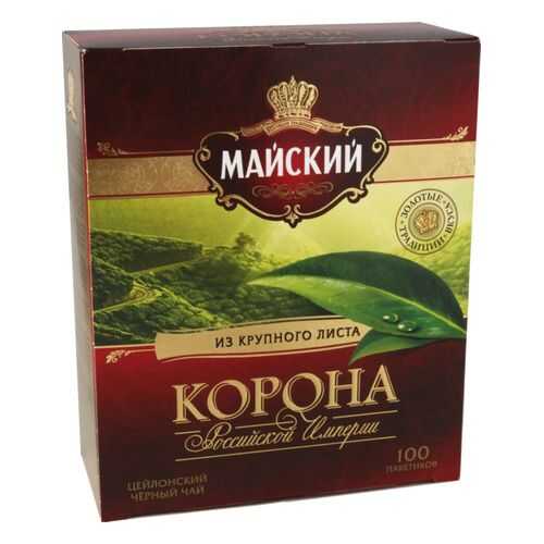 Чай черный Майский корона Российской Империи 100 пакетиков в Покупочка