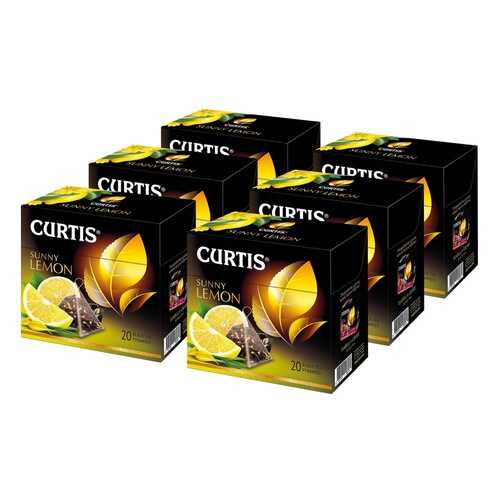 Чай Curtis Sunny Lemon, чёрный с добавками, 20 пирамидок х 6 упаковок в Покупочка