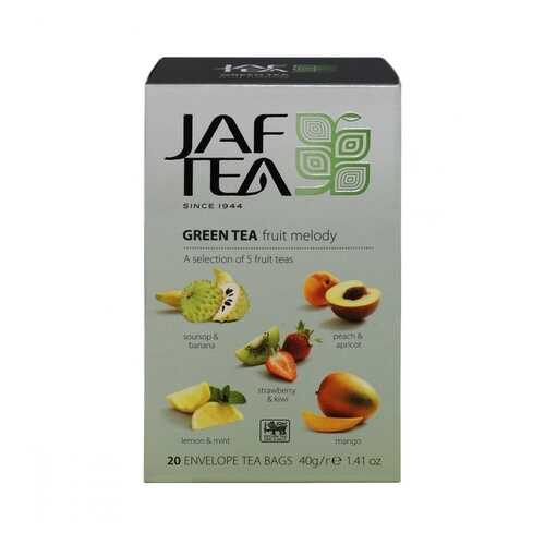 Чай Jaf Tea Green Fruit Melody зеленый с добавками ассорти 5 видов по 4 сашета в Покупочка