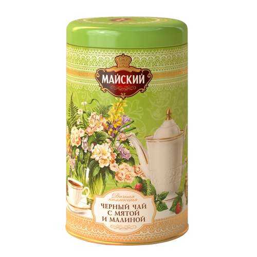 Чай листовой черный майский мята-малина Дачная Коллекция с добавками 80 г в Покупочка