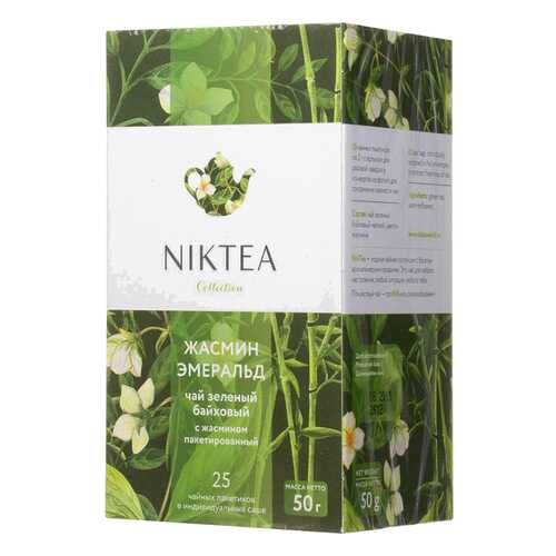 Чай зеленый NikTea жасмин эмеральд байховый мелкий ароматизированный 25 пакетиков в Покупочка