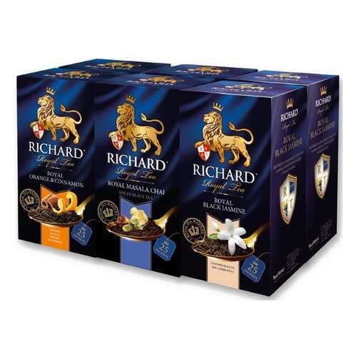 Набор чая Richard Orange & Cinnamon, Masala Chai, Black Jasmine 26*5 пакетиков в Покупочка