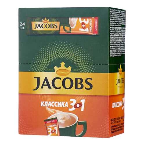 Кофе растворимый Jacobs 3в1 классика 24 стика в Покупочка