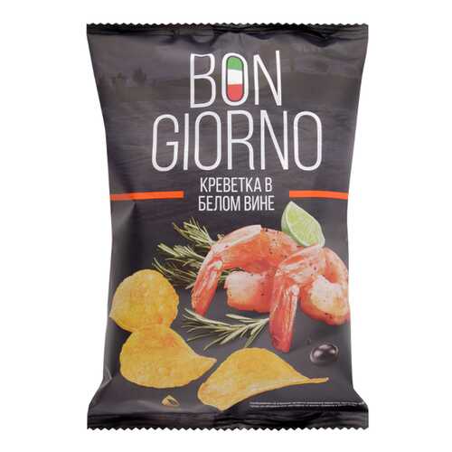 Чипсы Bon Giorno картофельные креветка в белом вине 90 г в Покупочка