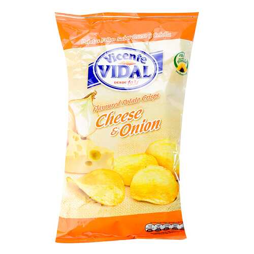 Чипсы картофельные Vicente Vidal с сыром и луком 135 г в Покупочка