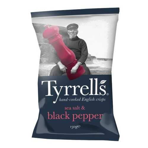 Чипсы Tyrrells натуральные картофельные с морской солью и черным перцем 150 г в Покупочка