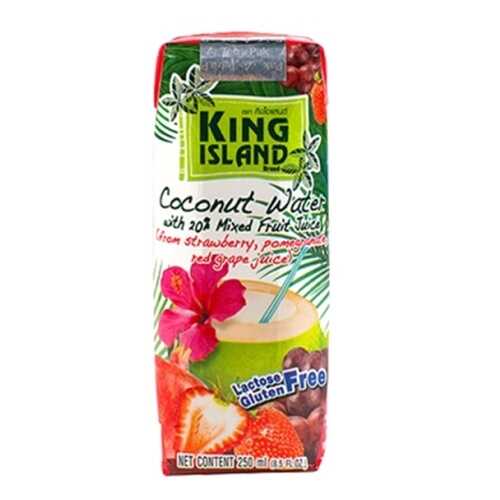 Вода кокосовая King Island с фруктовым соком клубника-гранат-виноград 250 мл в Покупочка