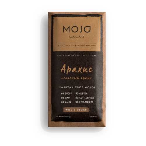 Горький шоколад 72% Mojo Cacao с шоколадно-ореховой пастой со вкусом арахис в Покупочка