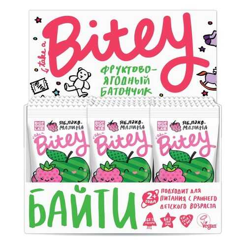 Батончик Bitey фруктово-ягодный яблоко-малина 25 г 30 штук в Покупочка