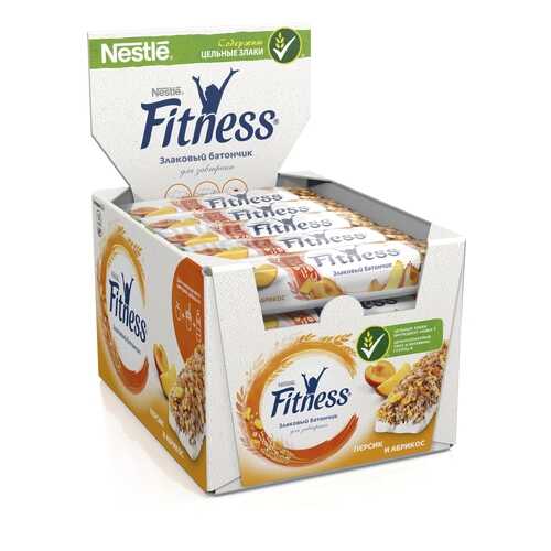 Батончик цельный злаковый Fitness персик и абрикос 16 шт по 23.5г в Покупочка