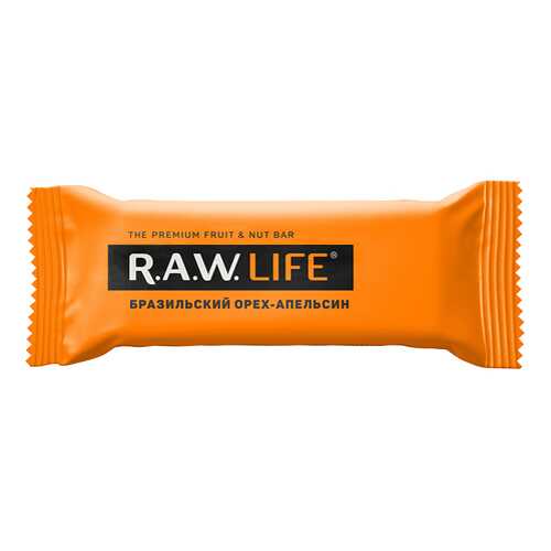 Батончик орехово-фруктовый Бразильский орех-Апельсин Raw Life 47 г в Покупочка