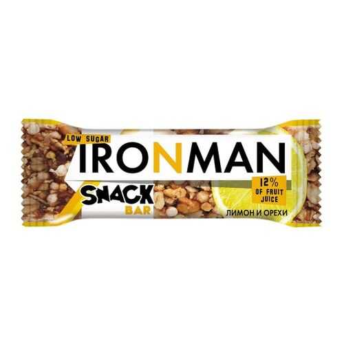 Батончик Snack Bar Ironman лимон, орехи и темная глазурь без сахара 40 г в Покупочка