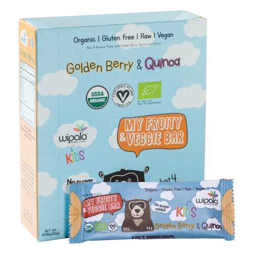 Фруктово-овощные батончики Wipala Snacks физалис-киноа 12 шт по 25 г в Покупочка