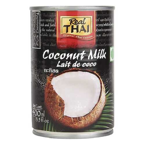 Кокосовое молоко Real Thai 85% мякоти жирность 17-19% ж/б 400 мл в Покупочка