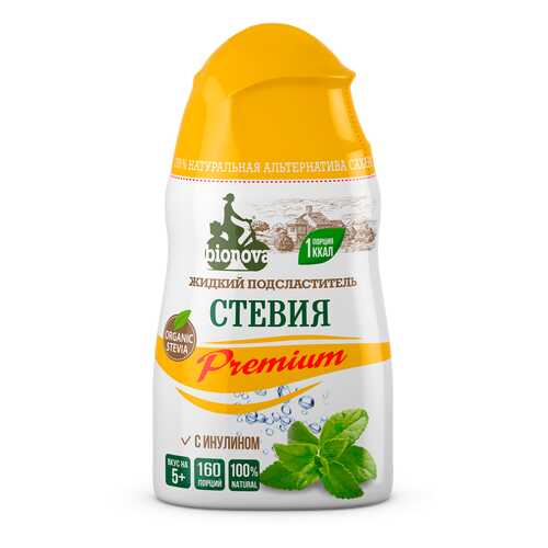 Подсластитель Bionova столовый стевия premium жидкий 80 г в Покупочка