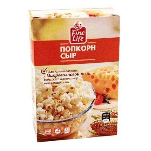 Попкорн Fine Life сыр 85 г 3 штуки в Покупочка