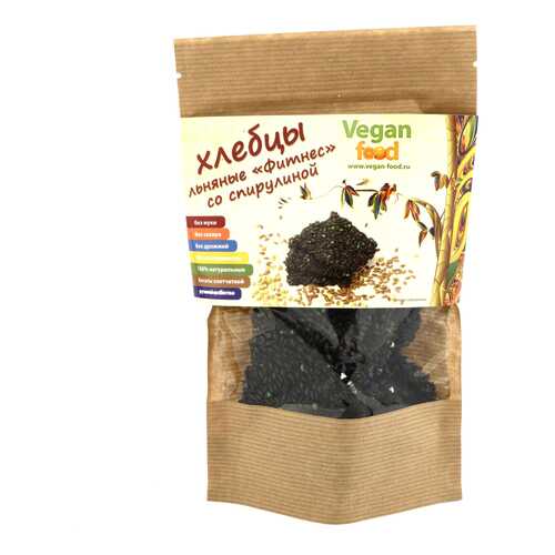 Хлебцы льняные Vegan-food фитнес со спирулиной 100 г в Покупочка