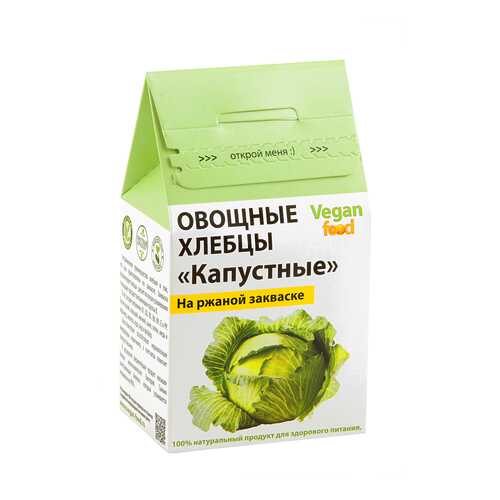 Хлебцы овощные Vegan-food на закваске капустные 100 г в Покупочка