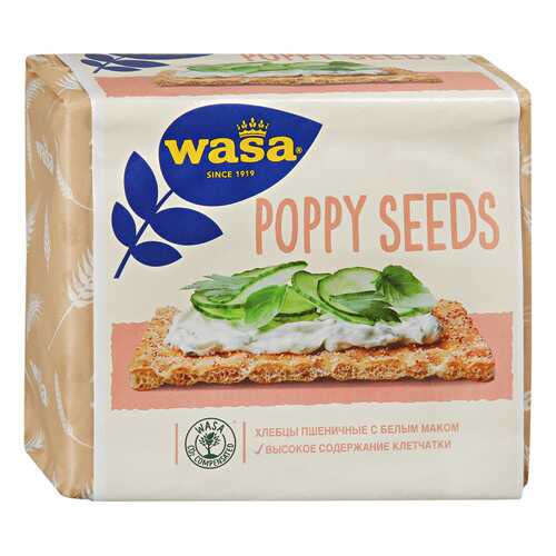 Хлебцы Wasa Poppy Seeds пшеничные с белым маком 240 г в Покупочка