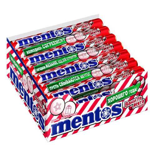 Драже Mentos ваниль, мята жевательное 21*37 г в Покупочка