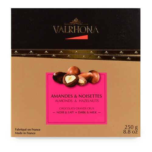 Драже Valrhona Ассорти из фундука и миндаля в молочном и горьком шоколаде, 250г Франция в Покупочка