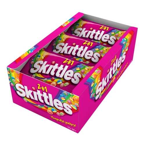 Освежающие конфеты Skittles 2в1 38 г 12 штук в Покупочка