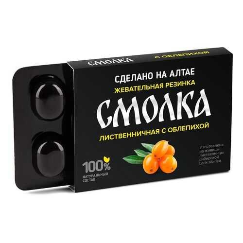 Смолка таежная лиственничная с облепихой 5 шт 0.8 г в Покупочка