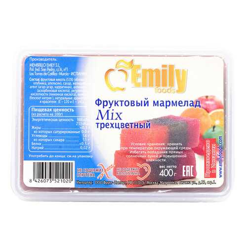 Мармелад Emily foods mix фруктовый трехцветный 400 г в Покупочка