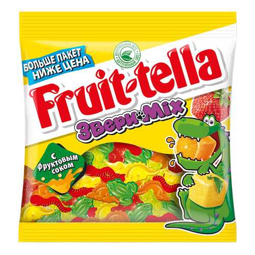 Мармелад Fruit-tella звери mix жевательный с натуральным фруктовым соком 150 г в Покупочка