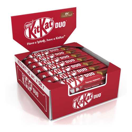 Молочный шоколад Kit Kat с хрустящей вафлей 35 штук по 58 г в Покупочка