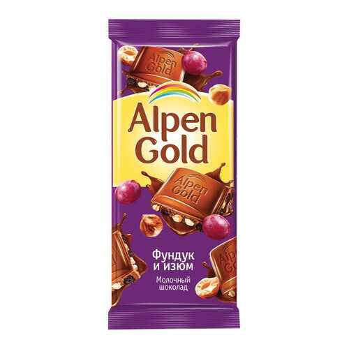 Шоколад ALPEN GOLD молочный фунд/изюм 90г*5 шт в Покупочка