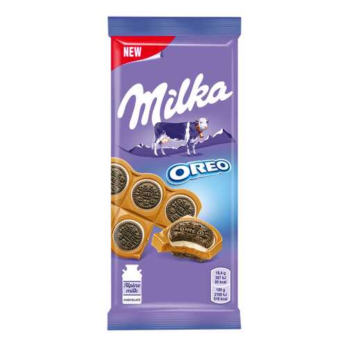 Шоколад молочный Milka печенье орео со вкусом ванили 92 г в Покупочка