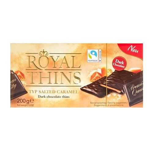 Шоколадные плитки Halloren Royal Thins темный карамель и морская соль 200г в Покупочка