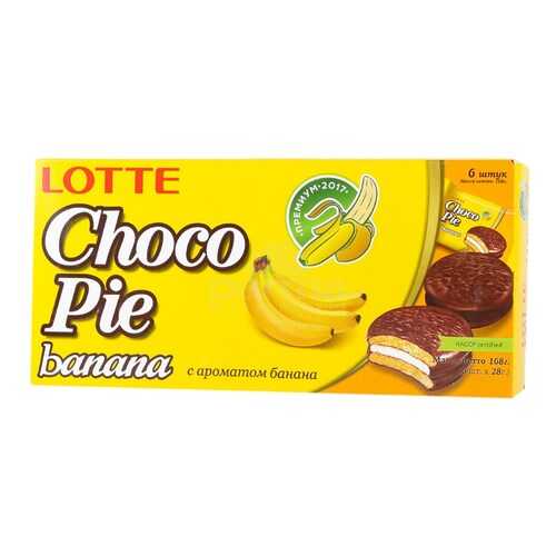 Пирожное Lotte сhoco pie банан глазированное 6 штук 168г в Покупочка