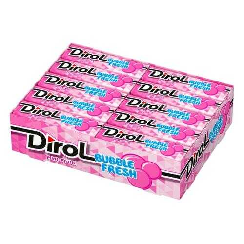 DIROL BUBBLE FRESH жевательная резинка мята фрукты 13,6г по 30 шт в Покупочка