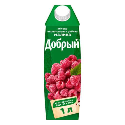 Нектар Добрый яблоко-малина-черноплодная рябина 1 л в Покупочка